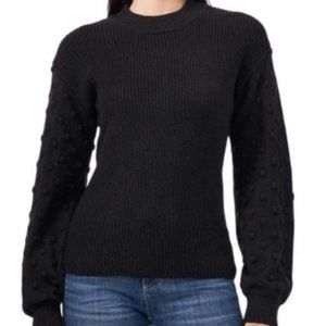 Vince Camuto Women's Bobble Stitch Sleeve Pullover Sweater Black XXL